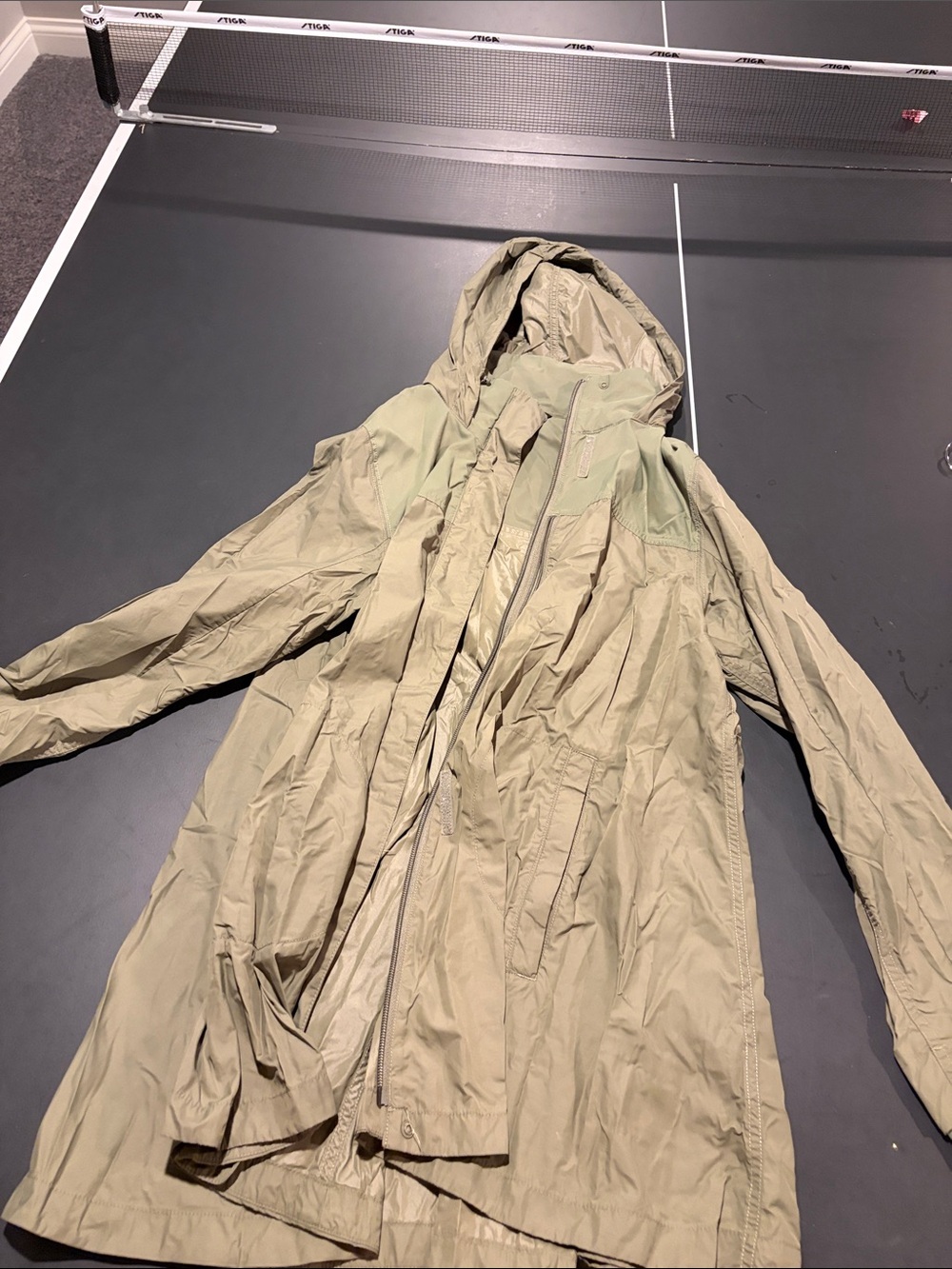 North face green raincoat